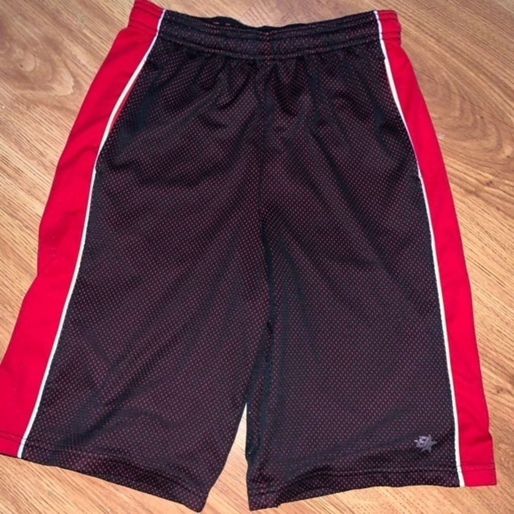 Red/Black Brothers Kids Mesh XL Shorts Breathable Basketball Running Sports
